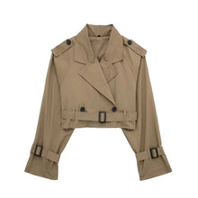 Kurzer Damen-Trenchcoat aus veganem Leder – Dunkelbraun