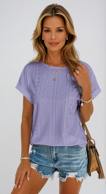 Riza™ | Lässiges Augelet-Top – Lila