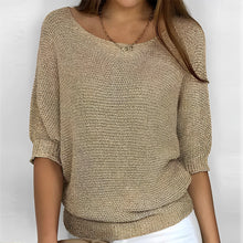 Leonie - Moderner Pullover mit Rundhalsausschnitt – Khaki