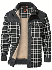 Dalmas - Lässige Winter Jacke im Karo Schau – Grau