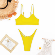 Rita | Damen Sommerbikini Hochgeschnitten Modern – Gelb