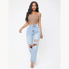 Keryn - Dein Sommer-Must-have: Die Hellblaue High-Waist-Jeans mit klassischem Schnitt – Hellblau