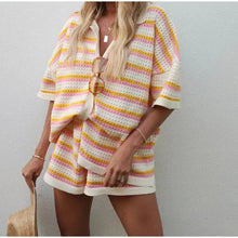 Strick-Set mit Oversized Shirt | Elastische Shorts | Lässiger Komfort – Orange