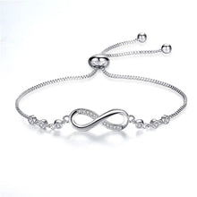Verstellbares Unendlichkeit-Armband aus Silber – Silber