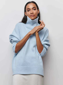 Lässiger Strickpullover -OLIVIA – Hellblau