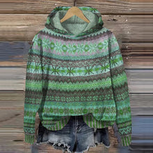Linde | Retro-inspirierter Pullover mit Kapuze – Grün