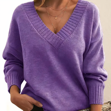 Leocadia - Eleganter Pullover mit V-Ausschnitt – Lila