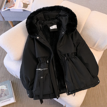 AVIANNA - Winterjacke mit Fellkapuz – Schwarz