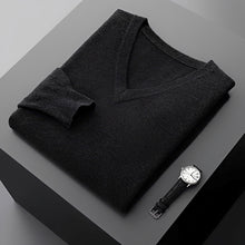 Walter - Bequemer V-Pullover – Dunkelgrau