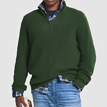 Constantine - Warmer Pullover mit halbem Zipper – Grün
