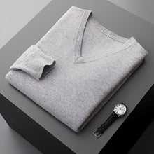 Walter - Bequemer V-Pullover – Grau