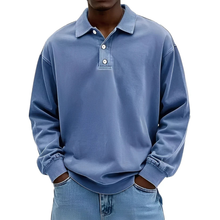 Clayton - Langarm-Poloshirt im zeitgemäßen Design – Blau