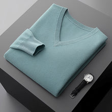 Walter - Bequemer V-Pullover – Grün