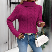 Amélie - Komfortabler Rollkragenpullover – Rosa Rot