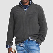 Constantine - Warmer Pullover mit halbem Zipper – Grau