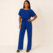 Nora - Stilvoller Jumpsuit mit Gürtel – Blau