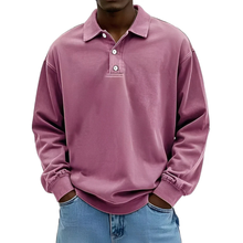Clayton - Langarm-Poloshirt im zeitgemäßen Design – Rosa