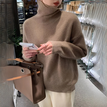 Adrienne - Eleganter und wohliger Rollkragenpullover – Dunkelkhaki