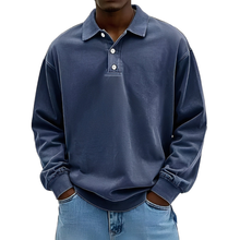Clayton - Langarm-Poloshirt im zeitgemäßen Design – Marineblau