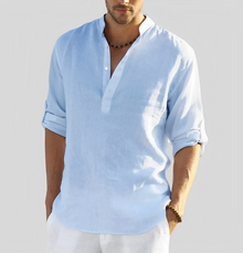 Andrew - Herren-Leinenhemd – Hellblau