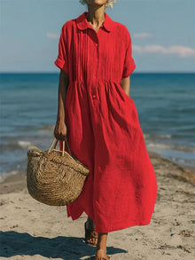Florinelle - Maxi-Hemdblusenkleid – Rot