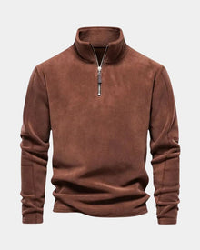 Alpine | Herren Sweatshirt Halber Reißverschluss – Half-Zip Sweatshirt Herren – Braun