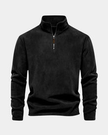 Alpine | Herren Sweatshirt Halber Reißverschluss – Half-Zip Sweatshirt Herren – Schwarz