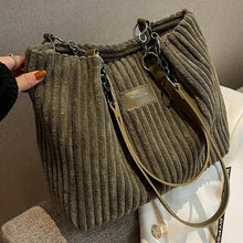 Elegante Cordtasche | Weiche Struktur | Trendiges Design – Green
