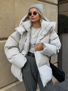 Amelie | Elegante Pufferjacke für Damen Winter – Hellgrau