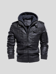 Edem – Lederjacke Mit Reißverschlusstaschen – Schwarz