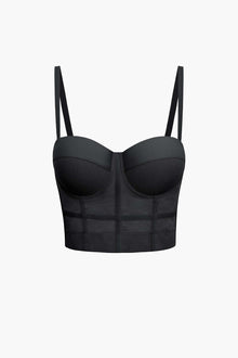Andrea | Luftiges Mesh Bustier Korsett Top – Schwarz