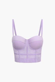 Andrea | Luftiges Mesh Bustier Korsett Top – Lila