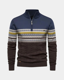 Hendrik | Herren Zip-Polo – Reißverschluss Polo Herren Modern – Blau