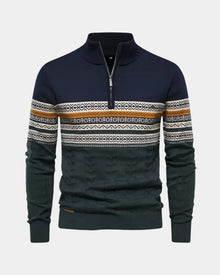 Hendrik | Herren Zip-Polo – Reißverschluss Polo Herren Modern – Marineblau