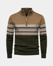 Hendrik | Herren Zip-Polo – Reißverschluss Polo Herren Modern – Kaki