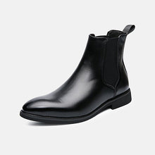 Herren Lederstiefelette mit seitlichem Gummizug - Heberto – Schwarz