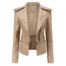 Schlanke Passform Bikerjacke für Damen | Lässig – Aprikose