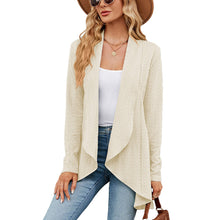 Strick-Cardigan mit Struktur | Wasserfallkragen | Leicht und Elegant – Aprikose