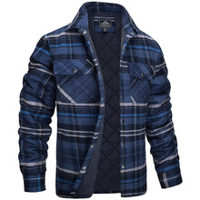 Darius | Herren-Holzfällerjacke im karierten Design – Bleu foncé