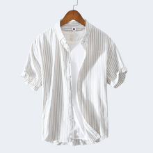 Anton | Herren Sommerhemd mit Streifenmuster – Khaki