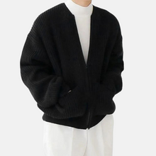 Strickjacke mit entspanntem Schnitt für Herren – Schwarz