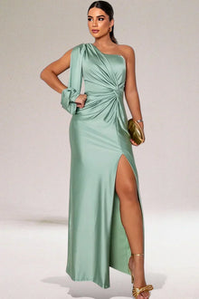 Asymmetrisches Einärmeliges Abendkleid - Joy – Grün