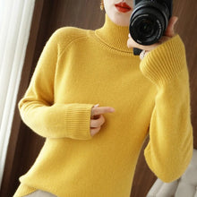 Jessel - Bequemer Damenrollkragenpullover – Gelb