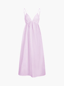 Maxi Sommerkleid aus Baumwolle mit offenem Rücken – Elegant & Luftig – Lila