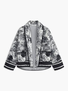 Leichte Sommerjacke mit Kunstvollem Print – Eleganz trifft auf Komfort – Schwarz