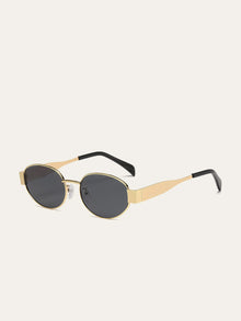 Oval Sonnenbrille mit Goldrand – Eleganter UV-Schutz Damenbrille – Gold