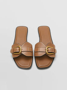 Damen Fußstützend Sandalen mit Schnallen – Braun