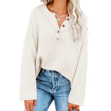 Strukturierter Pullover mit Knopfleiste | Lässige Passform | Bequemer Stil – Weiß