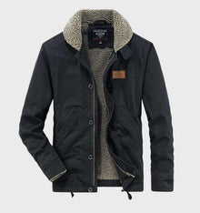 Sherpa-gefütterte Utility-Jacke für Männer – Schwarz