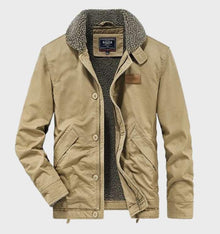 Sherpa-gefütterte Utility-Jacke für Männer – Khaki